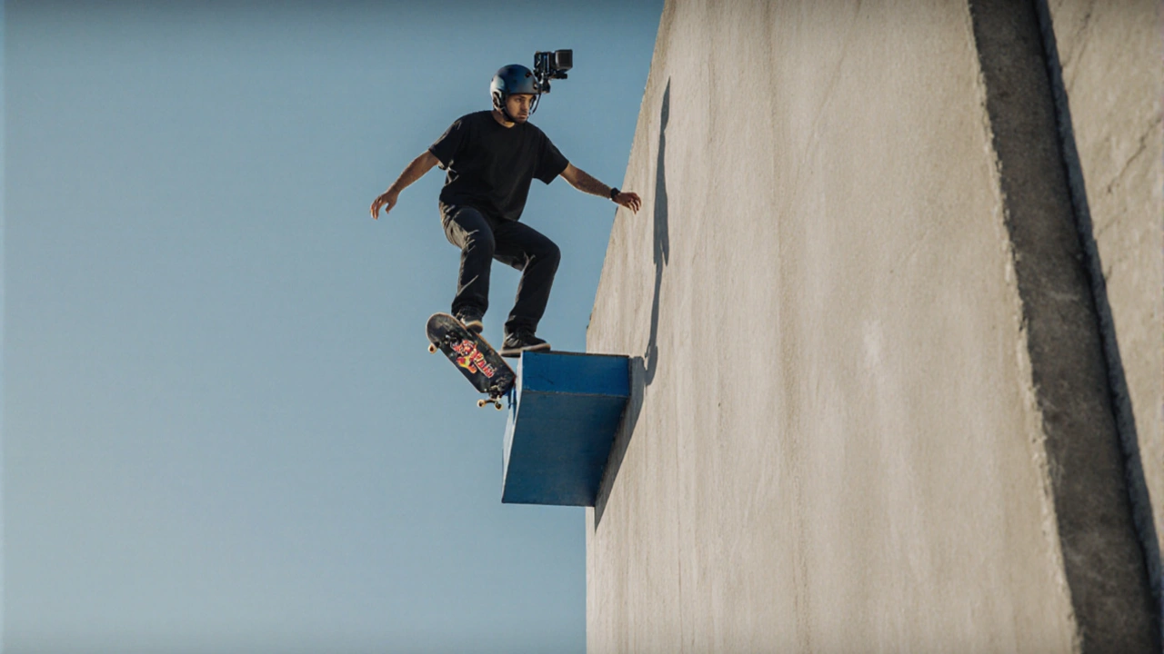 Sandro Dias quebra recorde mundial com queda de 65 metros em skate em Porto Alegre